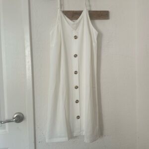 White mini button up dress